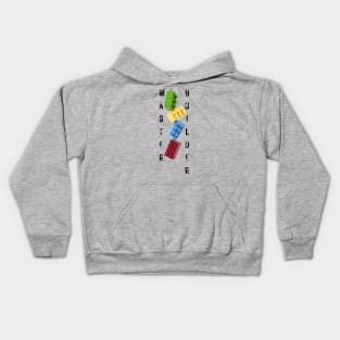 Master Builder Lego Brick Colorful Design White Kids Hoodie